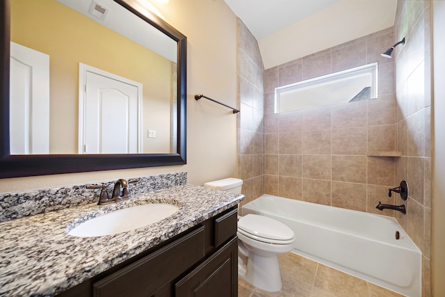 2506 Haven Hill Dr, Katy, TX 77494 - bathroom featuring vanity, toilet, and shower / tub combination