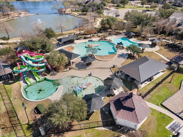 2506 Haven Hill Dr, Katy, TX 77494 - bird's eye view of a pool area and a large body of water