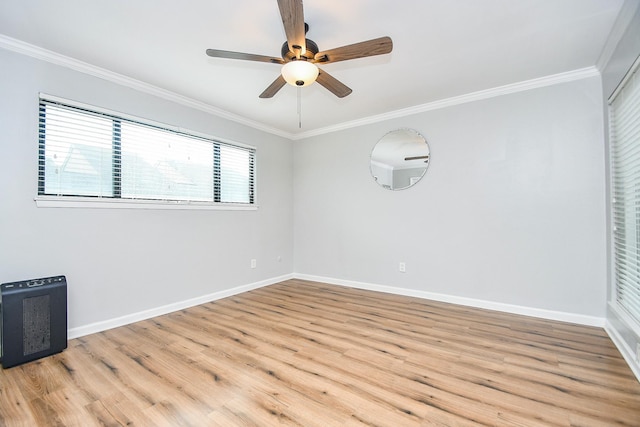 1908 Augusta Dr Unit 10, Houston, TX 77057 - spare room with light wood-style flooring, crown molding, baseboards, and ceiling fan
