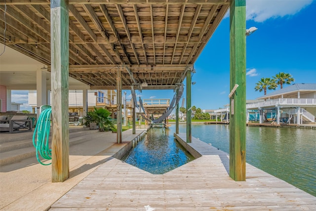 22023 Deaf P Smith Dr, Galveston, TX 77554 - dock featuring a water view
