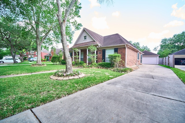 5022 Moss Run Dr, Missouri City, TX 77459 - view of front of property featuring brick siding, a garage, and a yard