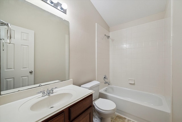5023 Birch Manor Ln, Katy, TX 77494 - bathroom featuring toilet, vanity, and bathing tub / shower combination