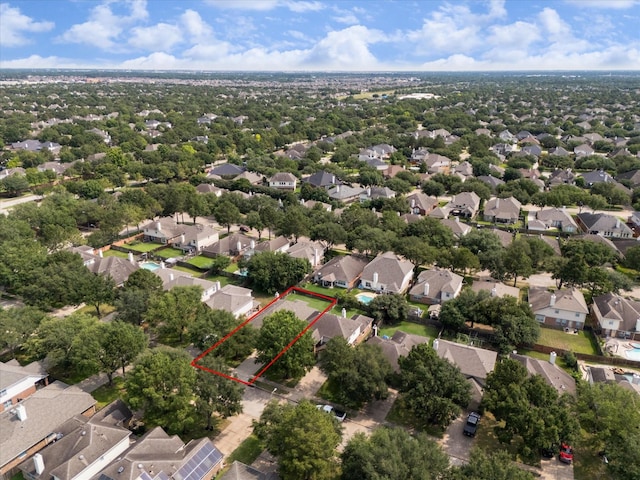 5023 Birch Manor Ln, Katy, TX 77494 - aerial view of residential area with property parcel outlined