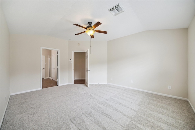 5023 Birch Manor Ln, Katy, TX 77494 - spare room featuring ceiling fan, carpet floors, baseboards, and vaulted ceiling