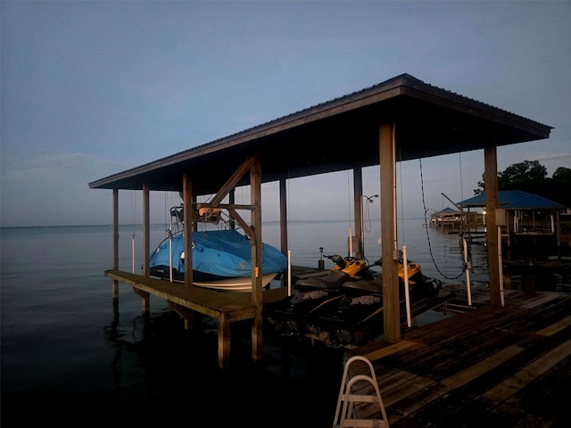 41 Lakeview Shores Dr, Coldspring, TX 77331 - dock with boat lift and a water view