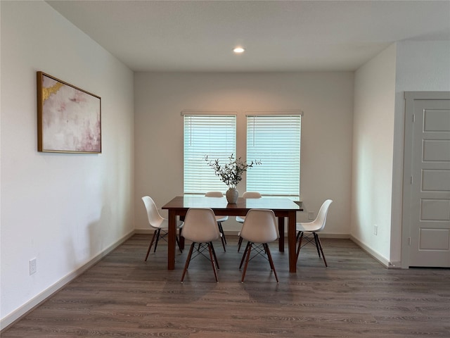 12545 Walmgate Ct, Houston, TX 77047 - dining room featuring recessed lighting, dark wood finished floors, and baseboards