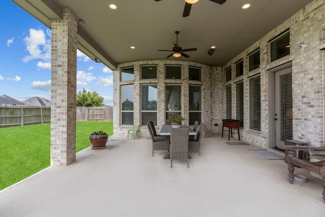 28911 Ally Lynn Way, Katy, TX 77494 - view of patio featuring a ceiling fan and outdoor dining area