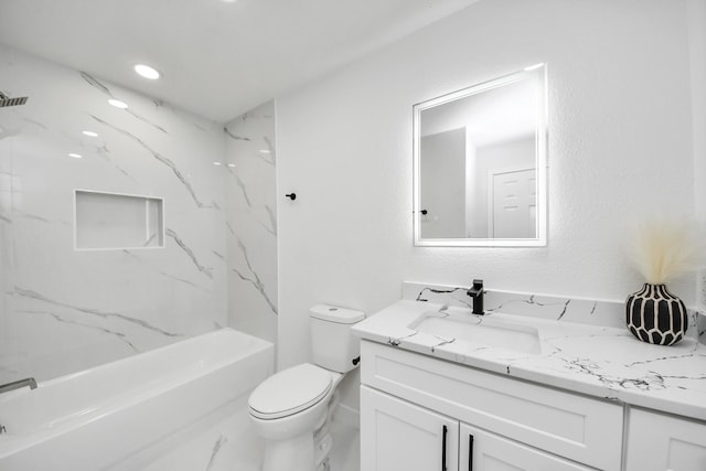 22718 Carter Moir Ln, Katy, TX 77449 - full bath featuring vanity, toilet, and tub / shower combination