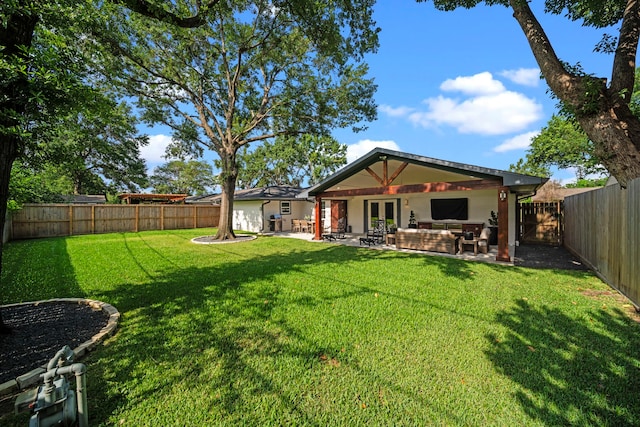 3010 Helberg Rd, Houston, TX 77092 - back of house with french doors, a patio area, and an outdoor living space