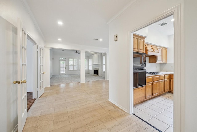 14507 Sycamore Lake Rd, Houston, TX 77062 - hall featuring ornamental molding, recessed lighting, and baseboards