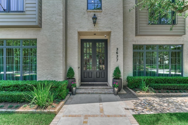 3637 Meadow Lake Ln, Houston, TX 77027 - property entrance featuring brick siding and french doors