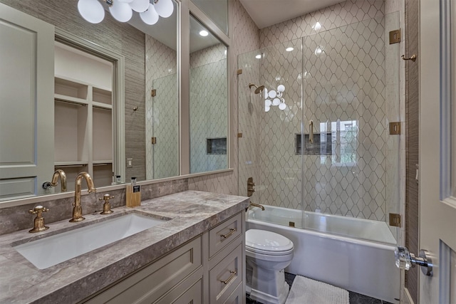 3637 Meadow Lake Ln, Houston, TX 77027 - bathroom with vanity, toilet, and combined bath / shower with glass door