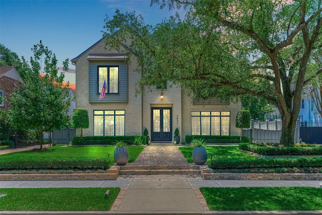 3637 Meadow Lake Ln, Houston, TX 77027 - view of front of house featuring french doors and stucco siding