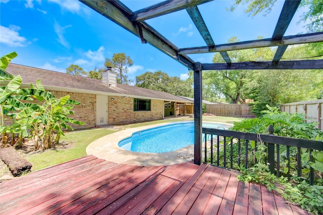 1402 Beachcomber Ln, Houston, TX 77062 - view of pool featuring a deck and a fenced backyard