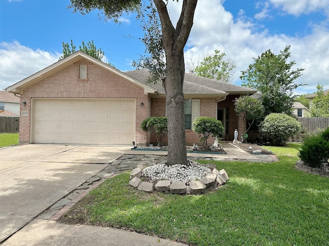 15318 Griggs Point Ln, Sugar Land, TX 77498 - single story home featuring brick siding, driveway, a garage, and roof with shingles