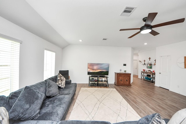 4710 Jasmine Heather Ln, Baytown, TX 77521 - living room with ceiling fan, wood finished floors, and recessed lighting