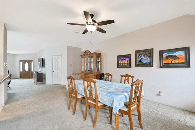 6511 Coldstream Dr, Pasadena, TX 77505 - dining area with light carpet, ceiling fan, and baseboards