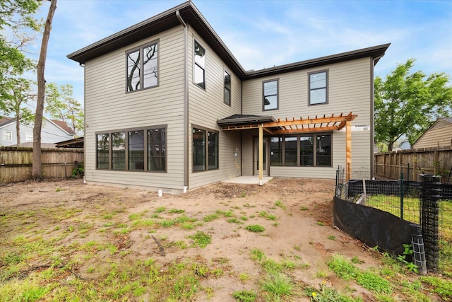 1710 Ebony Ln, Houston, TX 77018 - rear view of property with a pergola, a fenced backyard, and a patio