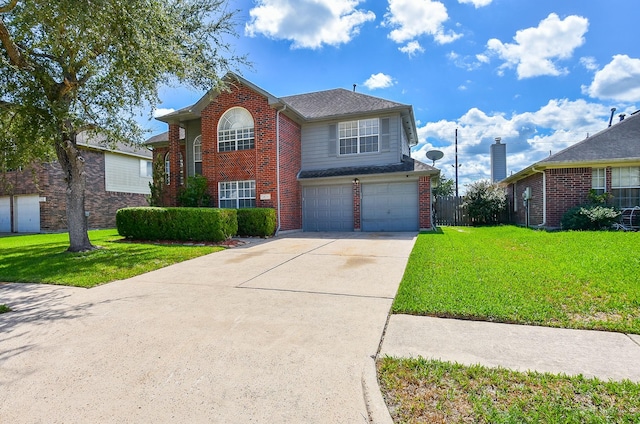 4026 Almond Lake Dr, Houston, TX 77047 - traditional home with brick siding, concrete driveway, and an attached garage