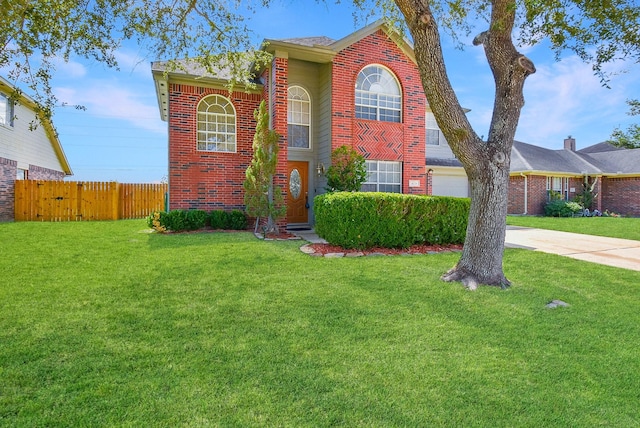 4026 Almond Lake Dr, Houston, TX 77047 - traditional-style house with brick siding, concrete driveway, and a garage