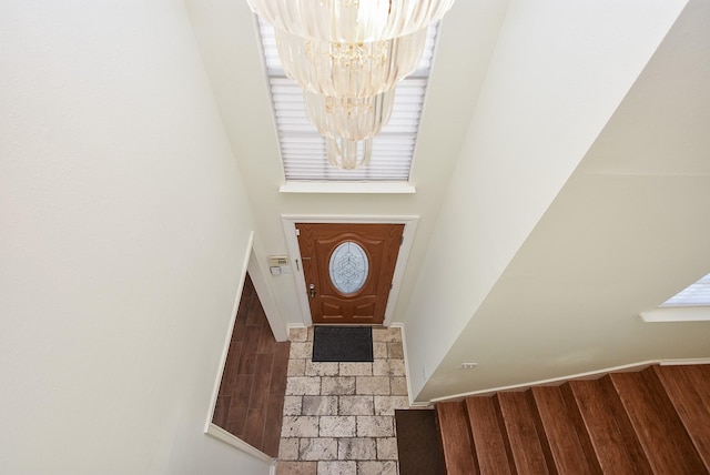 4026 Almond Lake Dr, Houston, TX 77047 - entryway with a chandelier and a towering ceiling