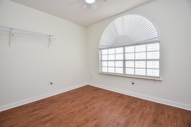 4026 Almond Lake Dr, Houston, TX 77047 - unfurnished room featuring wood finished floors, baseboards, and ceiling fan