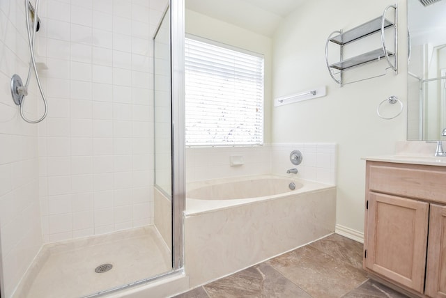 4026 Almond Lake Dr, Houston, TX 77047 - full bath featuring a shower stall, vanity, and a garden tub