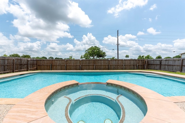 4026 Almond Lake Dr, Houston, TX 77047 - view of pool with a pool with connected hot tub and a fenced backyard