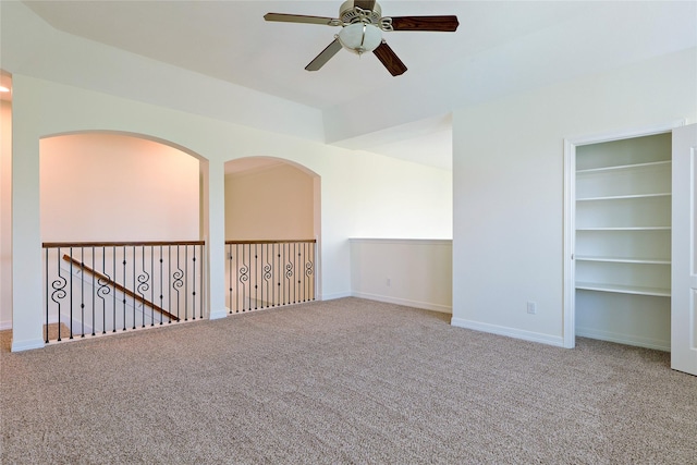 19406 Egret Haven Ln, Cypress, TX 77433 - carpeted empty room with ceiling fan and baseboards