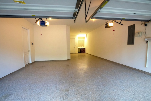 19406 Egret Haven Ln, Cypress, TX 77433 - garage with electric panel and a garage door opener