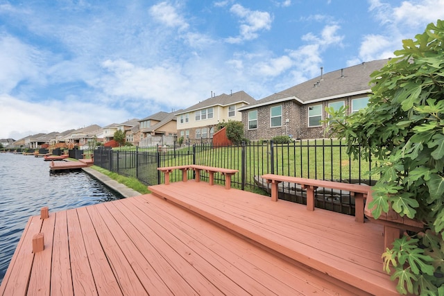 3727 Varna Ct, Missouri City, TX 77459 - wooden deck with a residential view and a water view