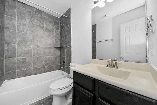 3727 Varna Ct, Missouri City, TX 77459 - bathroom with toilet, vanity, and shower / bath combination