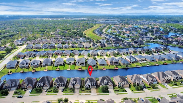 3727 Varna Ct, Missouri City, TX 77459 - aerial view of property's location featuring nearby suburban area and a large body of water