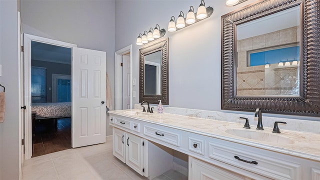 1806 Wine Cedar Ln, Katy, TX 77450 - ensuite bathroom with double vanity and tile patterned floors