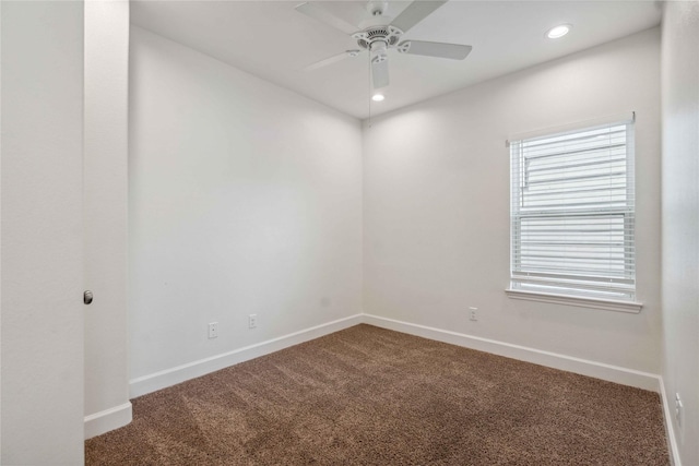 5402 Jonathan Ln, Houston, TX 77011 - carpeted spare room featuring ceiling fan, baseboards, and recessed lighting