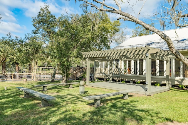 14001/14009 W Hughes Rd, Dickinson, TX 77539 - view of yard with a pergola