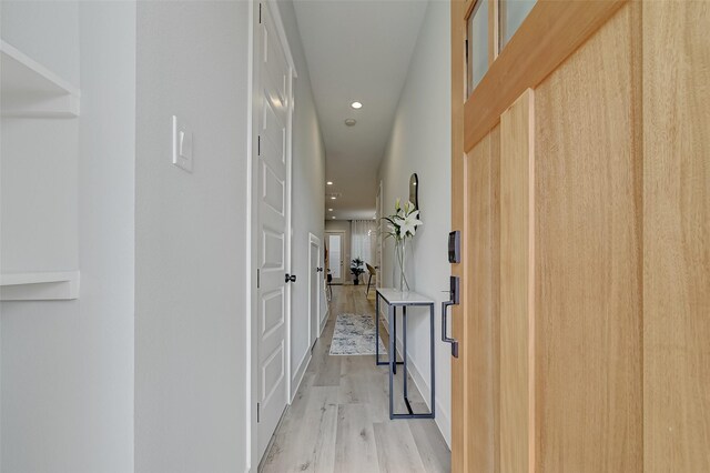 2105 Sam Wilson St Unit C, Houston, TX 77020 - hall featuring light wood-style floors and recessed lighting