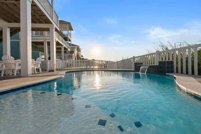 22516 Bay Point Dr, Galveston, TX 77554 - view of pool with stairs