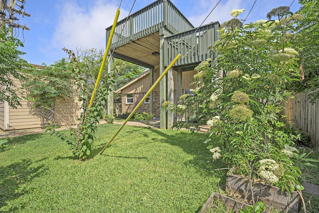 5927 Maco St, Galveston, TX 77551 - view of yard with a deck