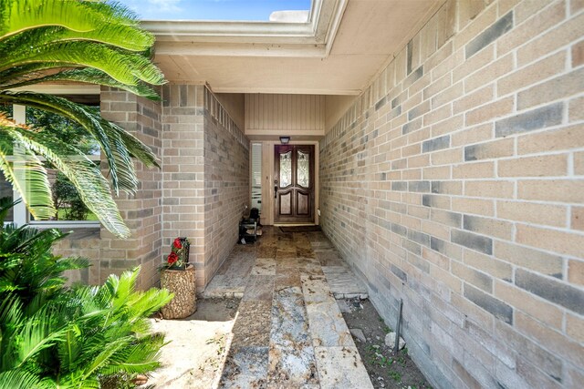 5330 Pine Cliff Dr, Houston, TX 77084 - view of exterior entry featuring brick siding