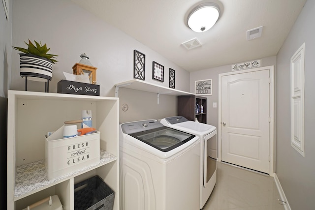 20719 Kerby Pl, Cypress, TX 77433 - laundry area featuring separate washer and dryer, light tile patterned floors, and baseboards