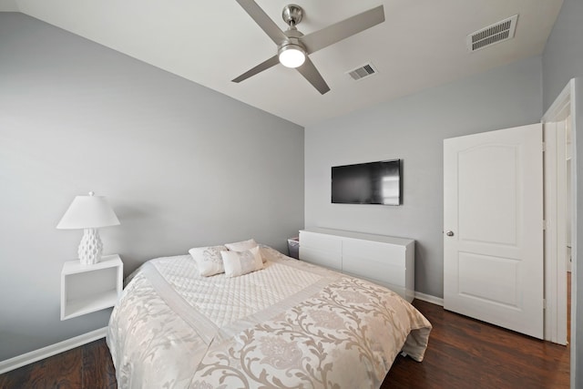 20719 Kerby Pl, Cypress, TX 77433 - bedroom with lofted ceiling, baseboards, wood finished floors, and ceiling fan