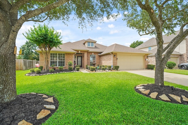 20719 Kerby Pl, Cypress, TX 77433 - view of front of property with brick siding, driveway, an attached garage, and a shingled roof