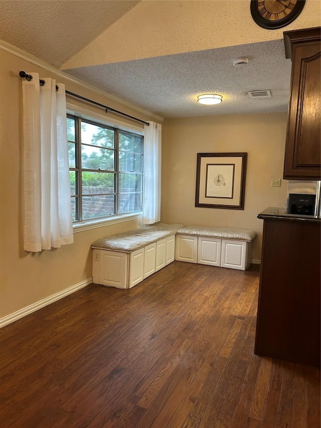 13802 Waterville Way, Houston, TX 77015 - unfurnished office with a textured ceiling, dark wood-style flooring, and baseboards