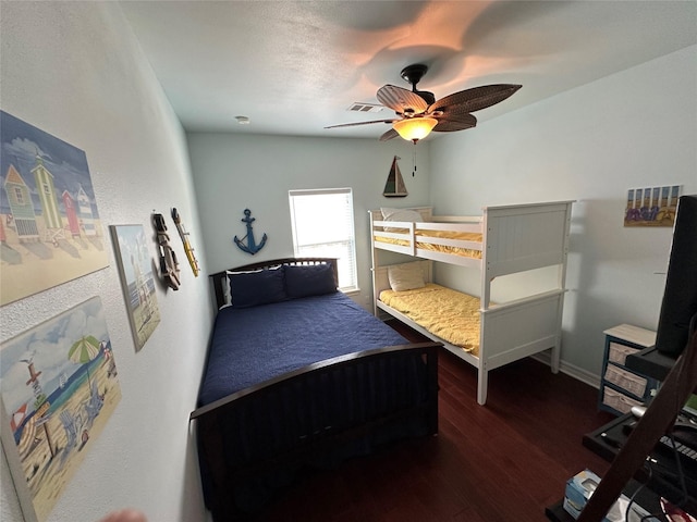 2108 Mills, Crystal Beach, TX 77650 - bedroom featuring wood finished floors and a ceiling fan