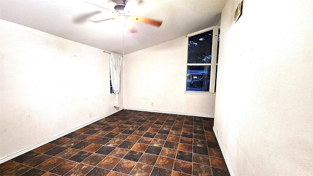 330 Cedar Dr, Hitchcock, TX 77563 - spare room with a ceiling fan, baseboards, and lofted ceiling