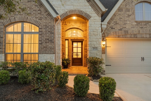 2915 Finch Ct, Katy, TX 77493 - entrance to property with driveway, brick siding, and stone siding