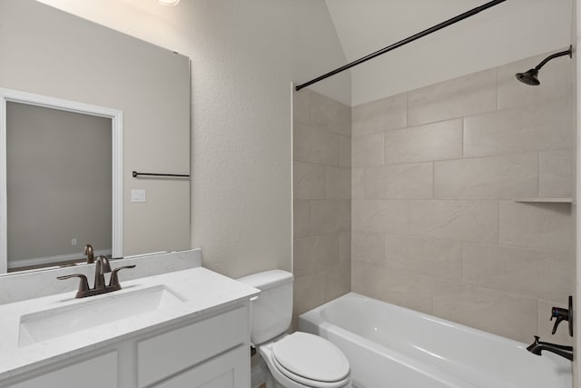 2915 Finch Ct, Katy, TX 77493 - bathroom with toilet, vanity, and shower / bath combination