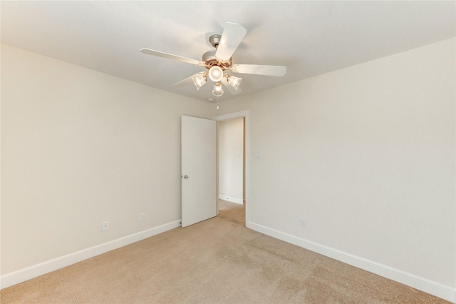3721 Main Poplar Dr, Houston, TX 77025 - empty room with light carpet, baseboards, and ceiling fan