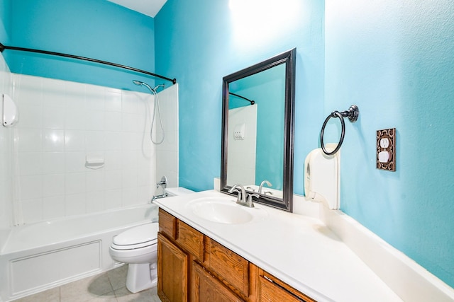 18002 Outback Lakes Trl, Humble, TX 77346 - full bath featuring toilet, tile patterned floors, vanity, and tub / shower combination